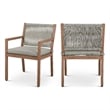 Meridian Furniture Maui Grey Outdoor Patio Dining Arm Chair (Set of 2)