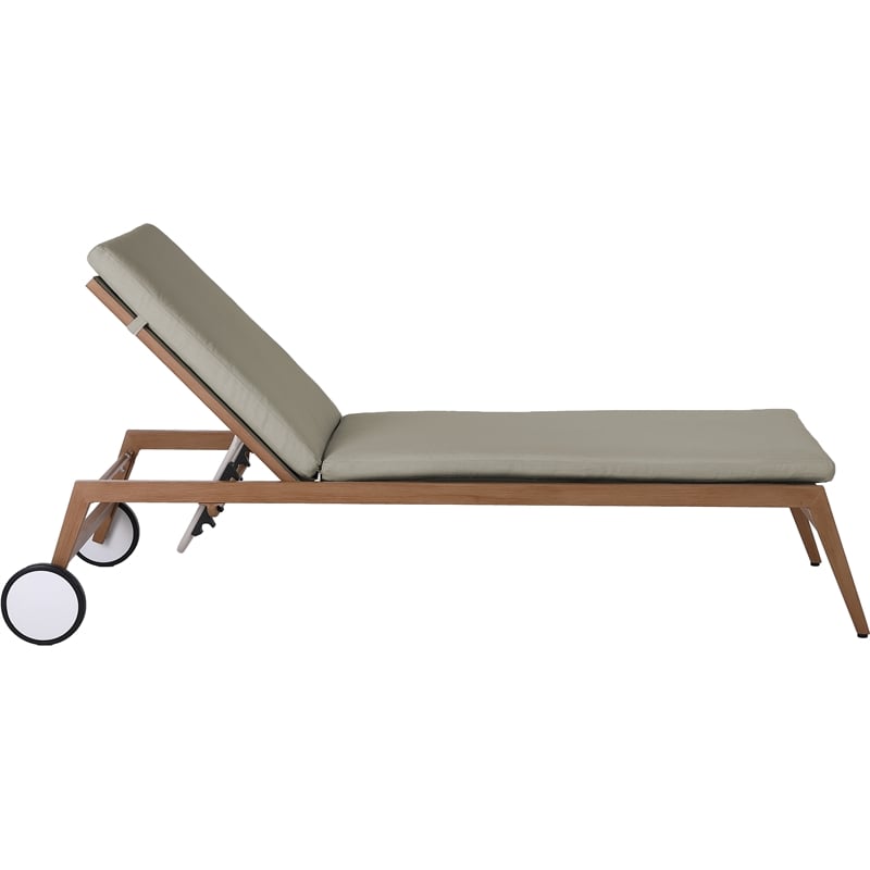 Meridian Furniture Maui Grey Water Resisting Fabric Outdoor Patio Lounger