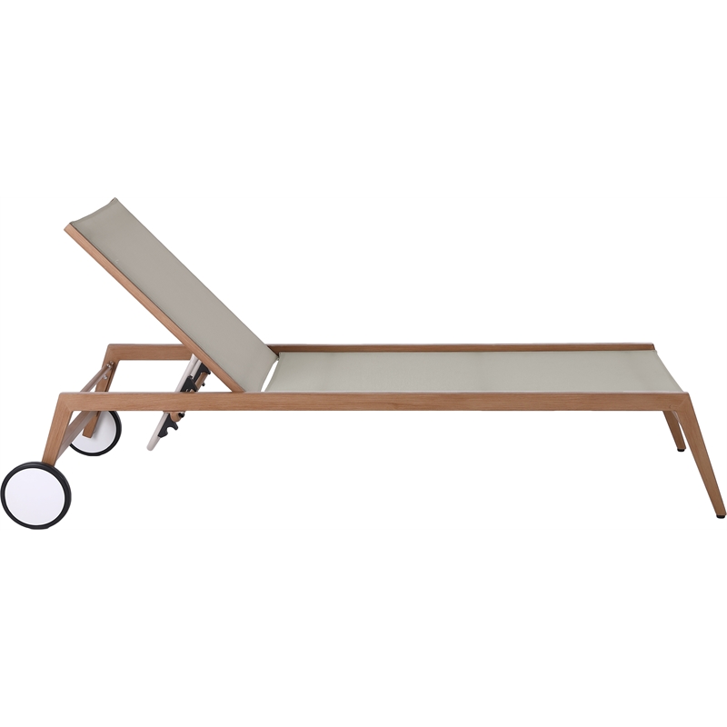 Meridian Furniture Maui Grey Water Resisting Fabric Outdoor Patio Lounger