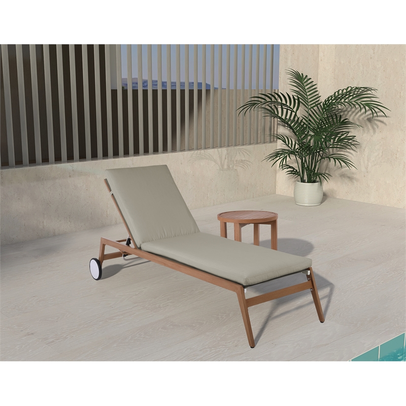 Meridian Furniture Maui Grey Water Resisting Fabric Outdoor Patio Lounger