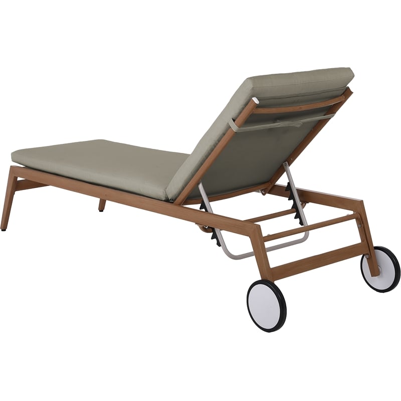 Meridian Furniture Maui Grey Water Resisting Fabric Outdoor Patio Lounger