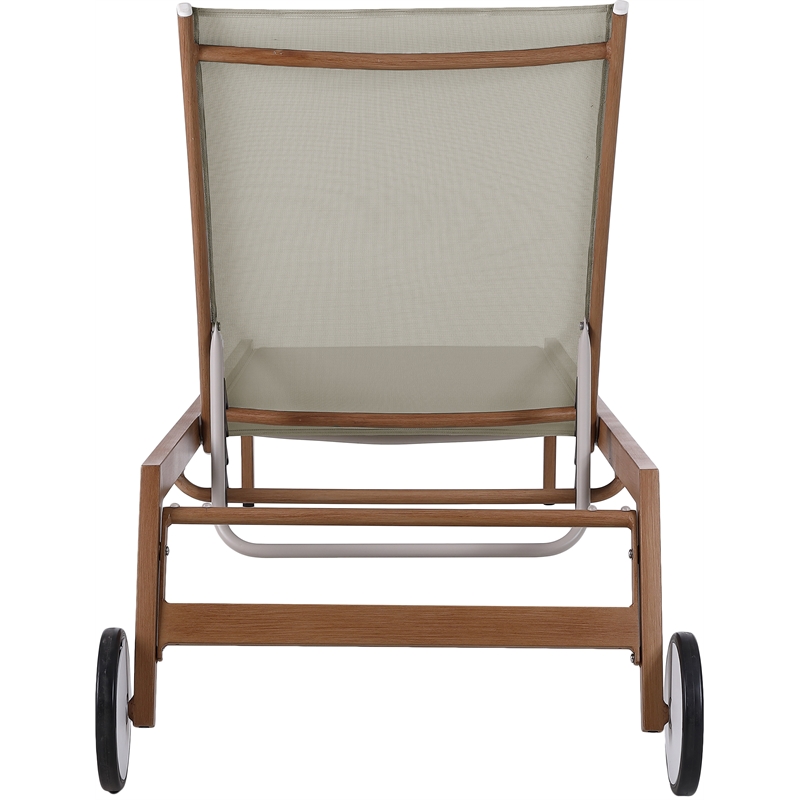 Meridian Furniture Maui Grey Water Resisting Fabric Outdoor Patio Lounger