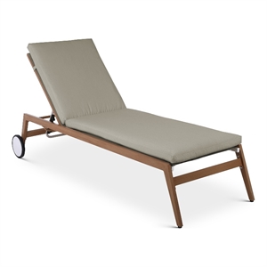 Meridian Furniture Maui Grey Water Resisting Fabric Outdoor Patio Lounger