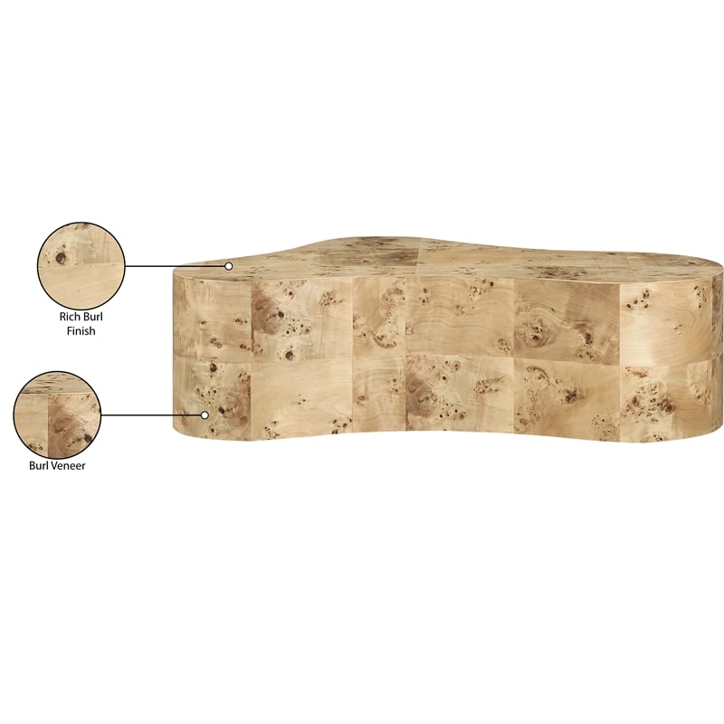 Meridian Furniture Zaire Burl Coffee Table