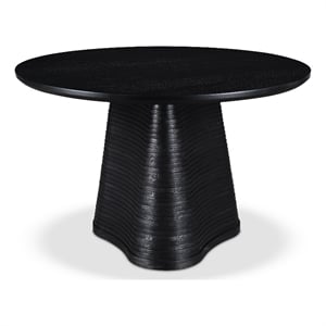 Meridian Furniture Bernada Black Wood and Oak Veneer Dining Table
