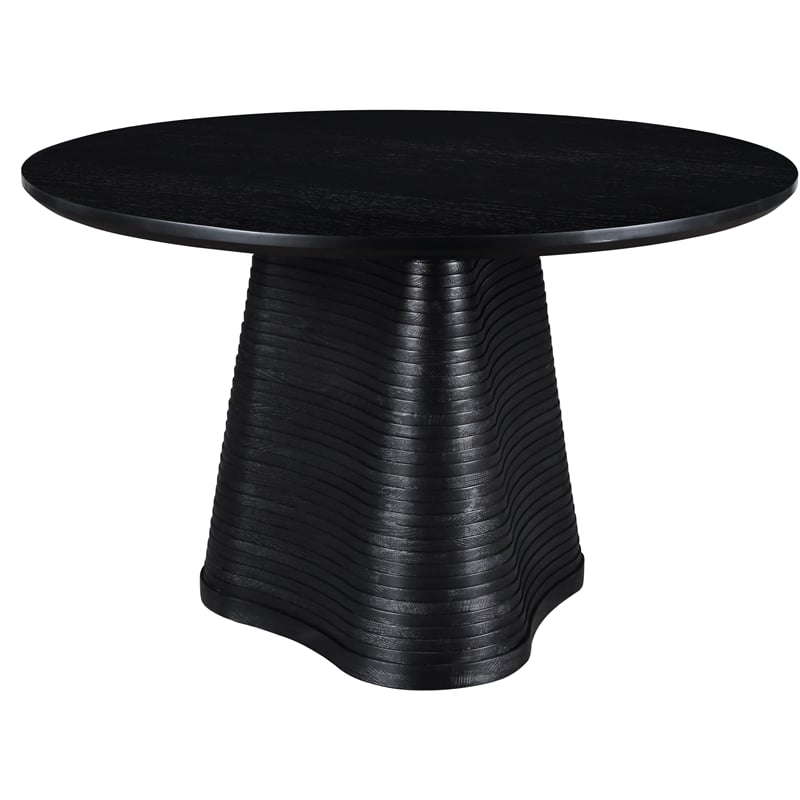 Meridian Furniture Bernada Black Wood and Oak Veneer Dining Table