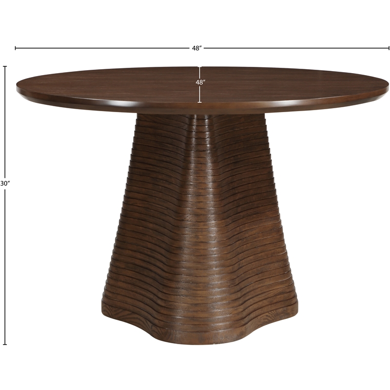 Meridian Furniture Bernada Brown Wood and Oak Veneer Dining Table