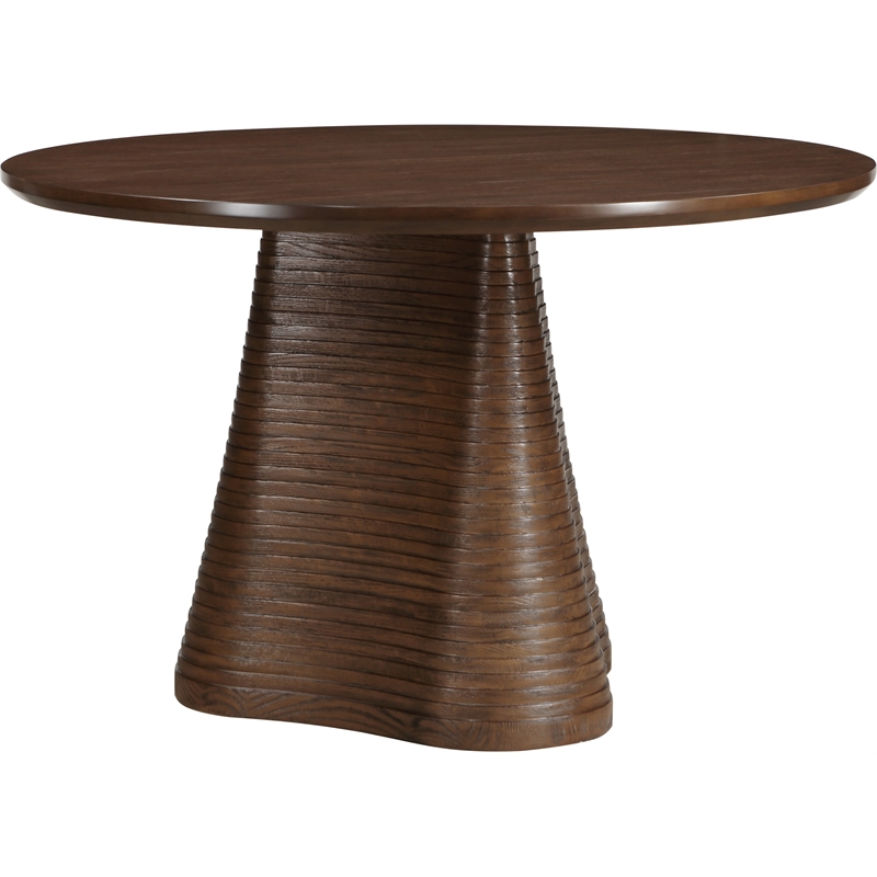 Meridian Furniture Bernada Brown Wood and Oak Veneer Dining Table