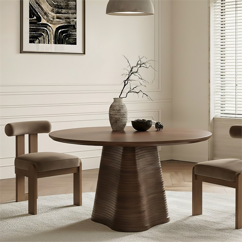 Meridian Furniture Bernada Brown Wood and Oak Veneer Dining Table