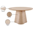 Meridian Furniture Bernada Natural Wood and Oak Veneer Dining Table