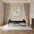 Meridian Furniture Gatsby Black Vegan Leather Bench