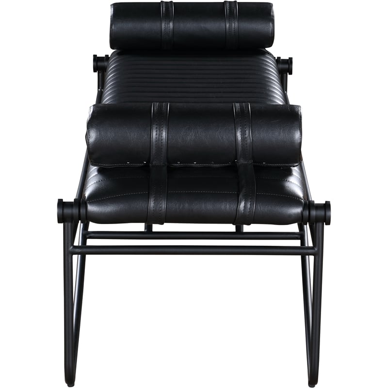 Meridian Furniture Gatsby Black Vegan Leather Bench
