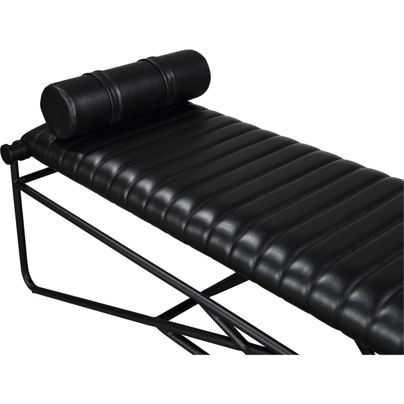 Meridian Furniture Gatsby Black Vegan Leather Bench