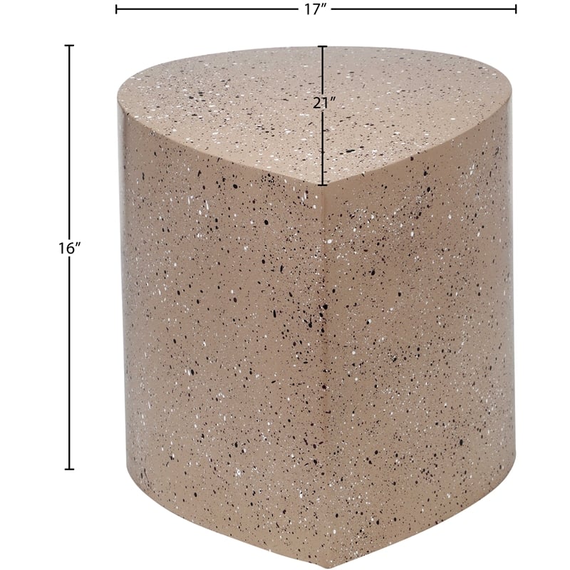 Meridian Furniture Petal Taupe Terrazzo Pattern Iron Metal Coffee Table