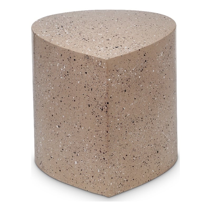 Meridian Furniture Petal Taupe Terrazzo Pattern Iron Metal Coffee Table
