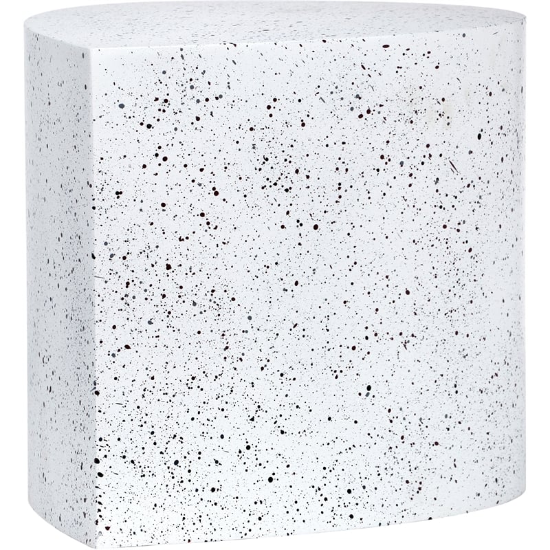 Meridian Furniture Petal White Terrazzo Pattern Iron Metal Coffee Table