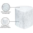 Meridian Furniture Petal White Terrazzo Pattern Iron Metal Coffee Table