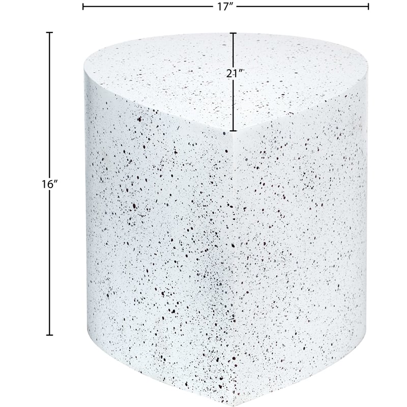 Meridian Furniture Petal White Terrazzo Pattern Iron Metal Coffee Table