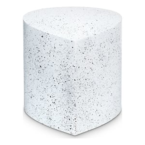 Meridian Furniture Petal White Terrazzo Pattern Iron Metal Coffee Table