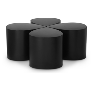 Meridian Furniture Petal 4-Piece Matte Black Iron Metal Coffee Table