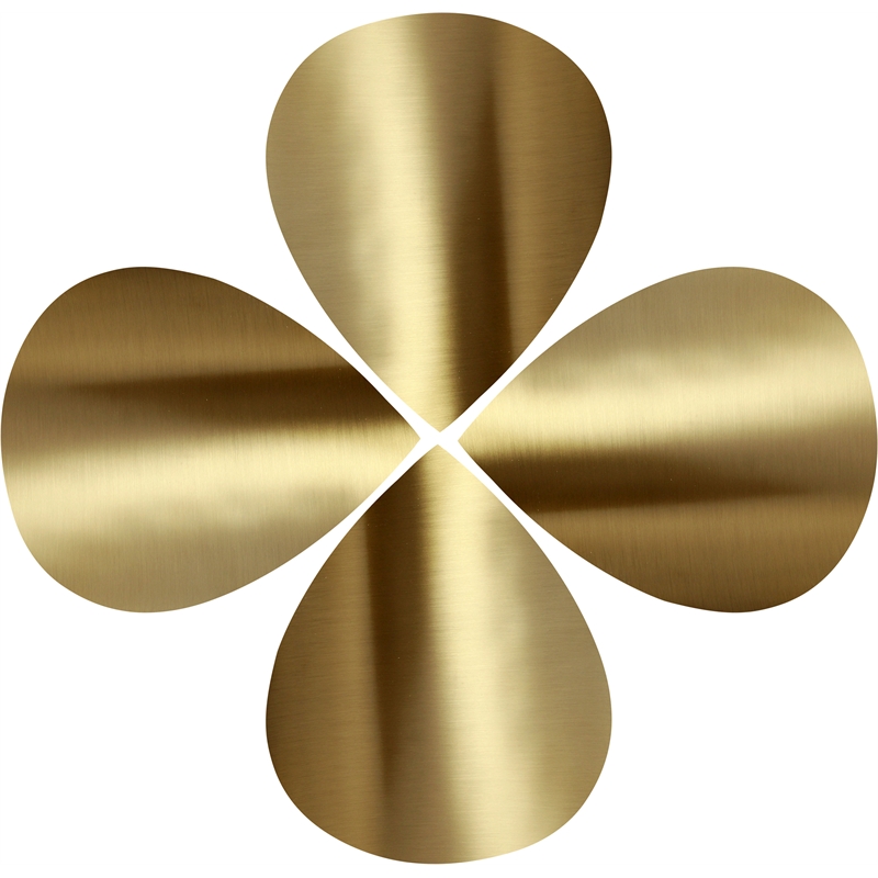 Meridian Furniture Petal 4-Piece Brushed Gold Iron Metal Coffee Table