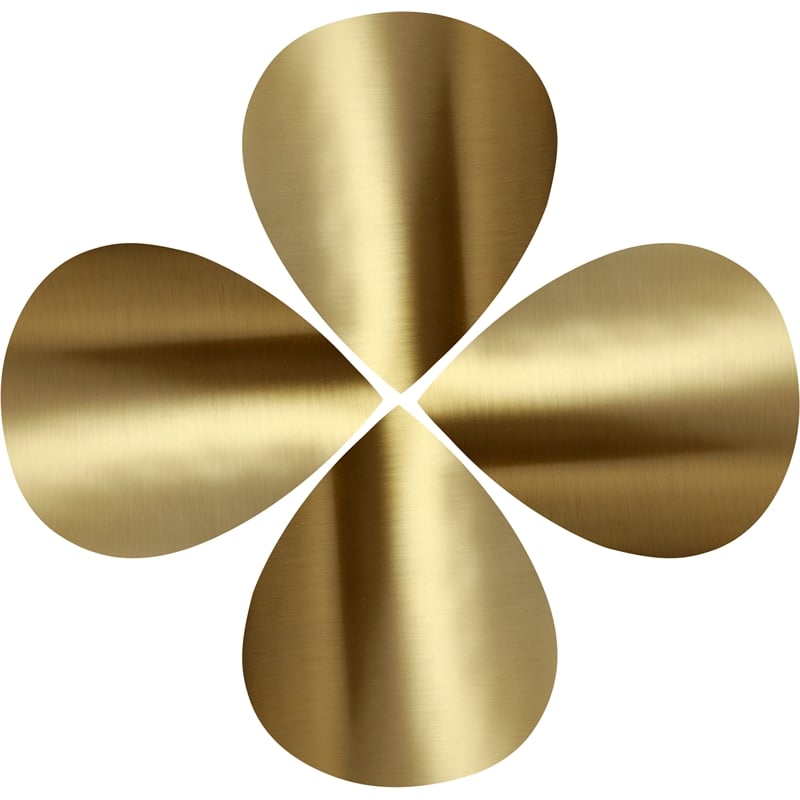 Meridian Furniture Petal 4-Piece Brushed Gold Iron Metal Coffee Table