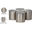 Meridian Furniture Petal 4-Piece Brushed Chrome Iron Metal Coffee Table