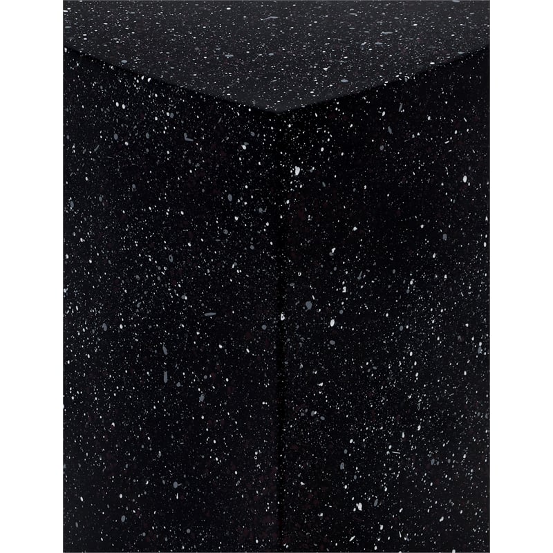 Meridian Furniture Petal 4-Piece Black Terrazzo Pattern Iron Metal Coffee Table