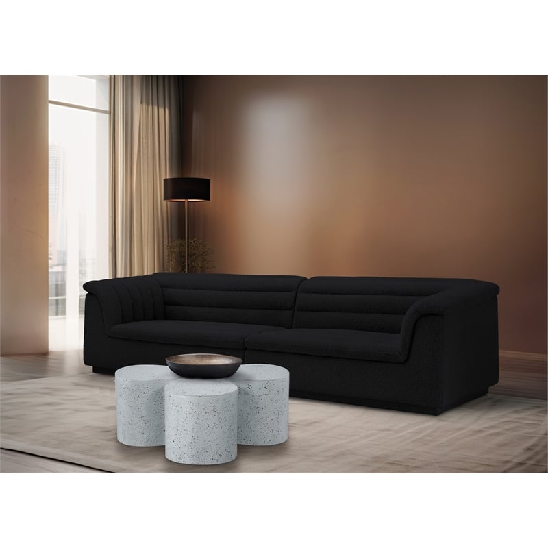 Meridian Furniture Petal 4-Piece White Terrazzo Pattern Iron Metal Coffee Table