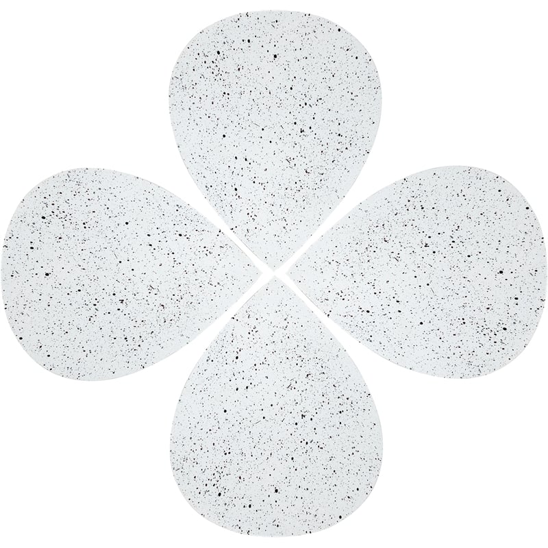 Meridian Furniture Petal 4-Piece White Terrazzo Pattern Iron Metal Coffee Table