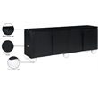 Meridian Furniture Cardiff Black Wood Veneer and White Laquer Sideboard/Buffet
