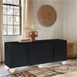 Meridian Furniture Cardiff Black Wood Veneer and White Laquer Sideboard/Buffet