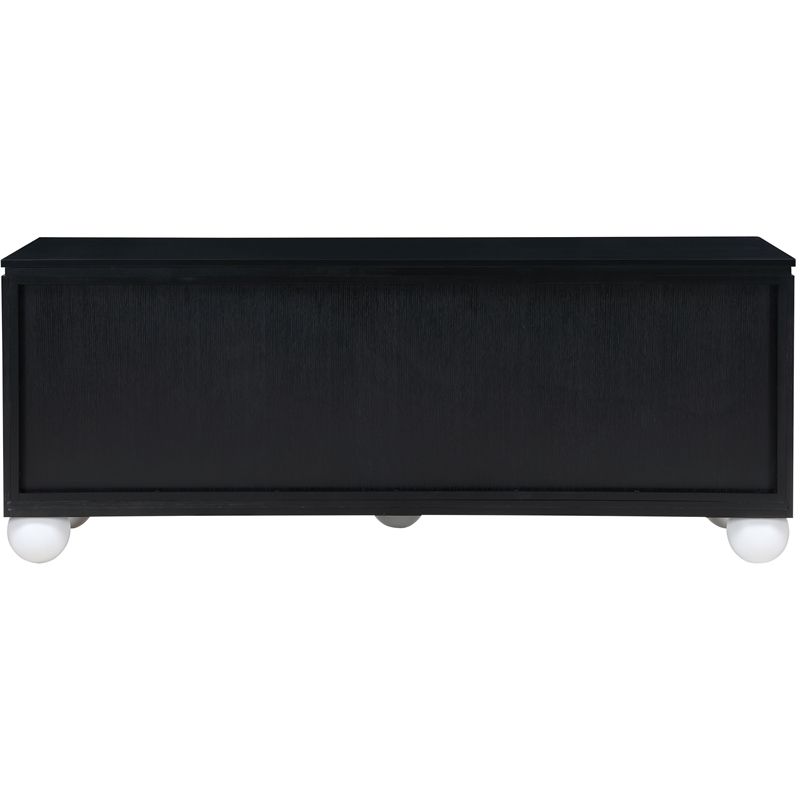 Meridian Furniture Cardiff Black Wood Veneer and White Laquer Sideboard/Buffet