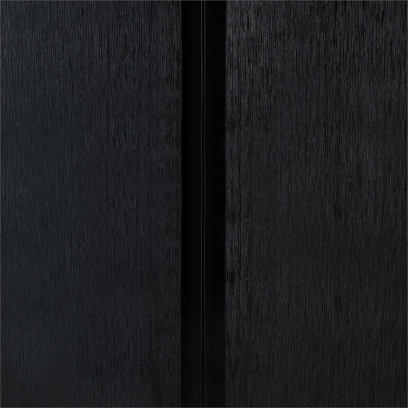 Meridian Furniture Cardiff Black Wood Veneer and White Laquer Sideboard/Buffet