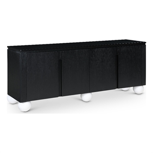 Meridian Furniture Cardiff Black Wood Veneer and White Laquer Sideboard/Buffet