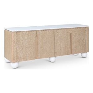 Meridian Furniture Cardiff Natural Wood Veneer and White Laquer Sideboard/Buffet