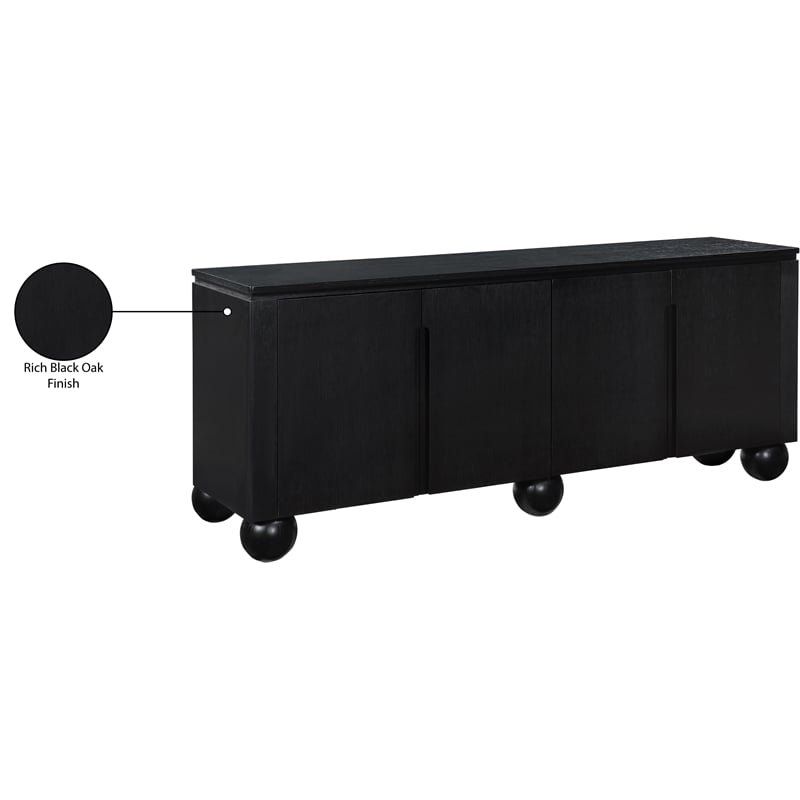 Meridian Furniture Cardiff Black Wood Veneer Sideboard/Buffet