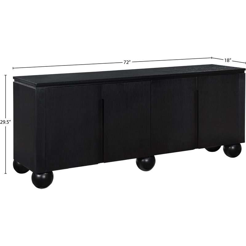 Meridian Furniture Cardiff Black Wood Veneer Sideboard/Buffet