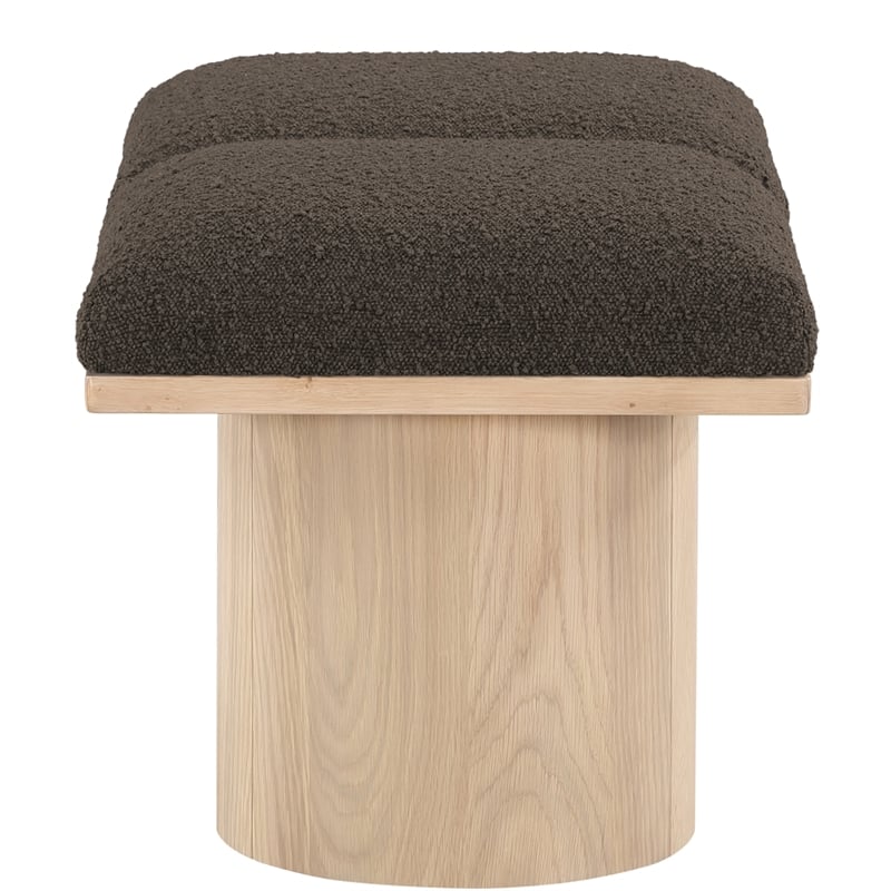 Meridian Furniture Pavilion Brown Boucle Fabric Bench