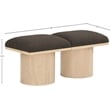 Meridian Furniture Pavilion Brown Boucle Fabric Bench
