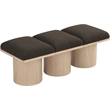 Meridian Furniture Pavilion Brown Boucle Fabric Bench
