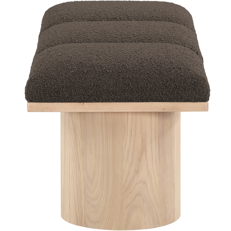 Meridian Furniture Pavilion Brown Boucle Fabric Bench