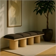 Meridian Furniture Pavilion Brown Boucle Fabric Bench
