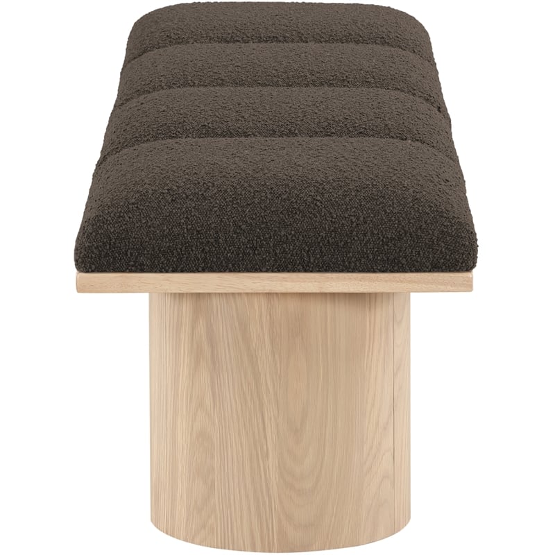 Meridian Furniture Pavilion Brown Boucle Fabric Bench