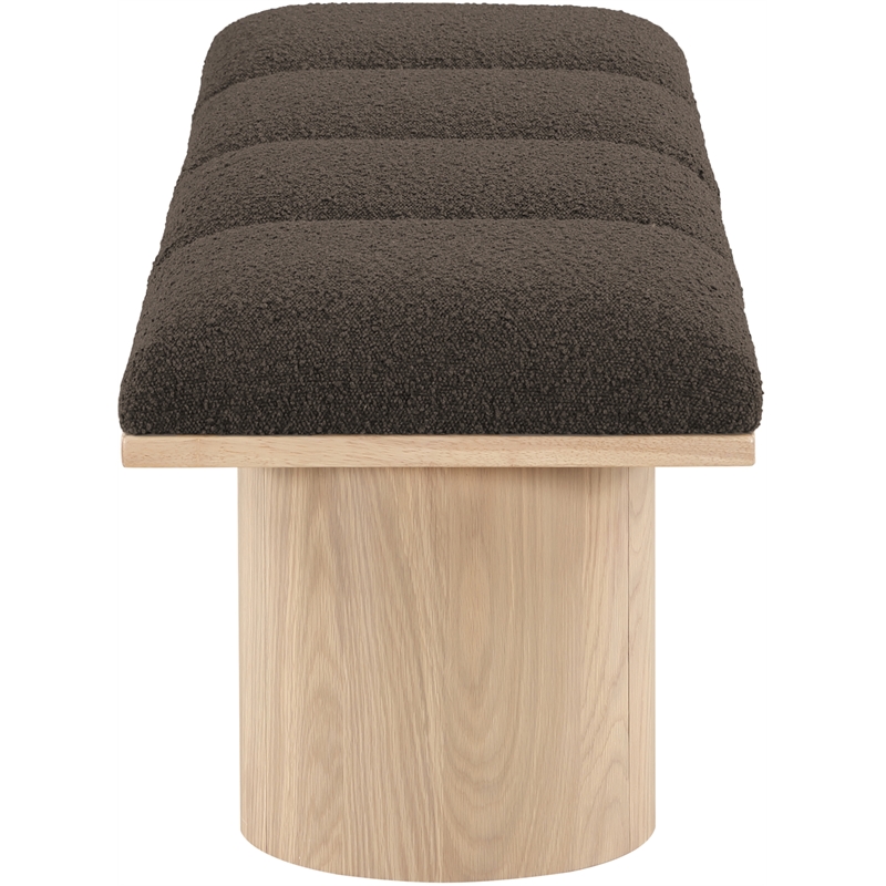Meridian Furniture Pavilion Brown Boucle Fabric Bench