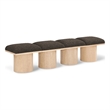 Meridian Furniture Pavilion Brown Boucle Fabric Bench