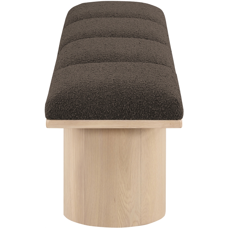 Meridian Furniture Pavilion Brown Boucle Fabric Bench