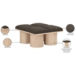 Meridian Furniture Pavilion Brown Boucle Fabric Bench