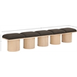 Meridian Furniture Pavilion Brown Boucle Fabric Bench