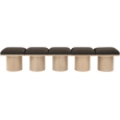 Meridian Furniture Pavilion Brown Boucle Fabric Bench